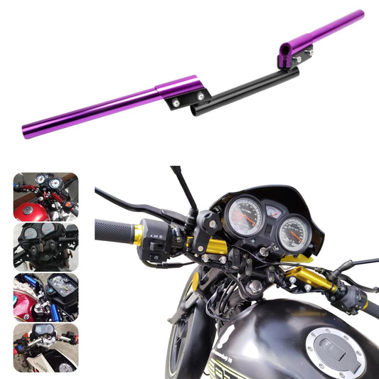 Manubrio Universal para Moto Barra de Equilibrio Manillar Deportivo Ajustable Motocicleta Resistente a la Corrosión Inoxidable 3pzs (Morado)