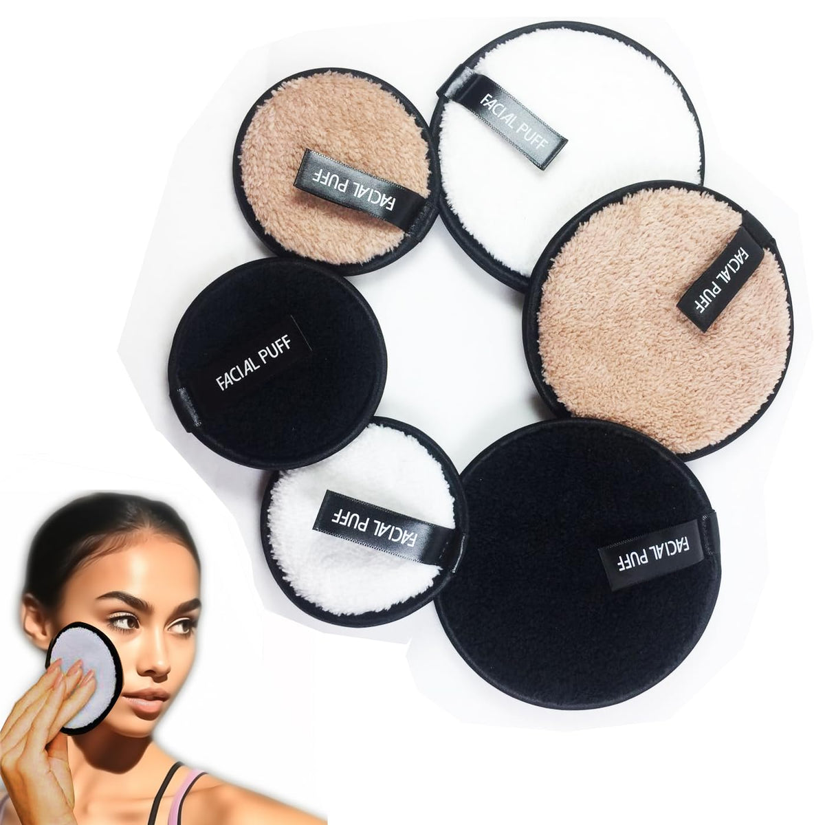 Almohadillas Desmaquillantes Constefire Reutilizables Hipoalergénicas para Limpieza Facial