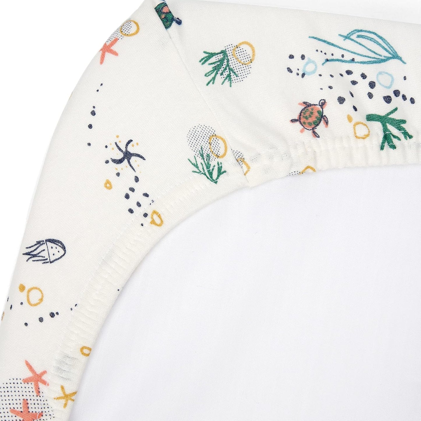 Tutti Bambini Our Planet - Juego de 2 sábanas bajeras Ajustables para Cuna (100% algodón orgánico, para colchones de 53 x 80 cm a 60 x 90 cm)