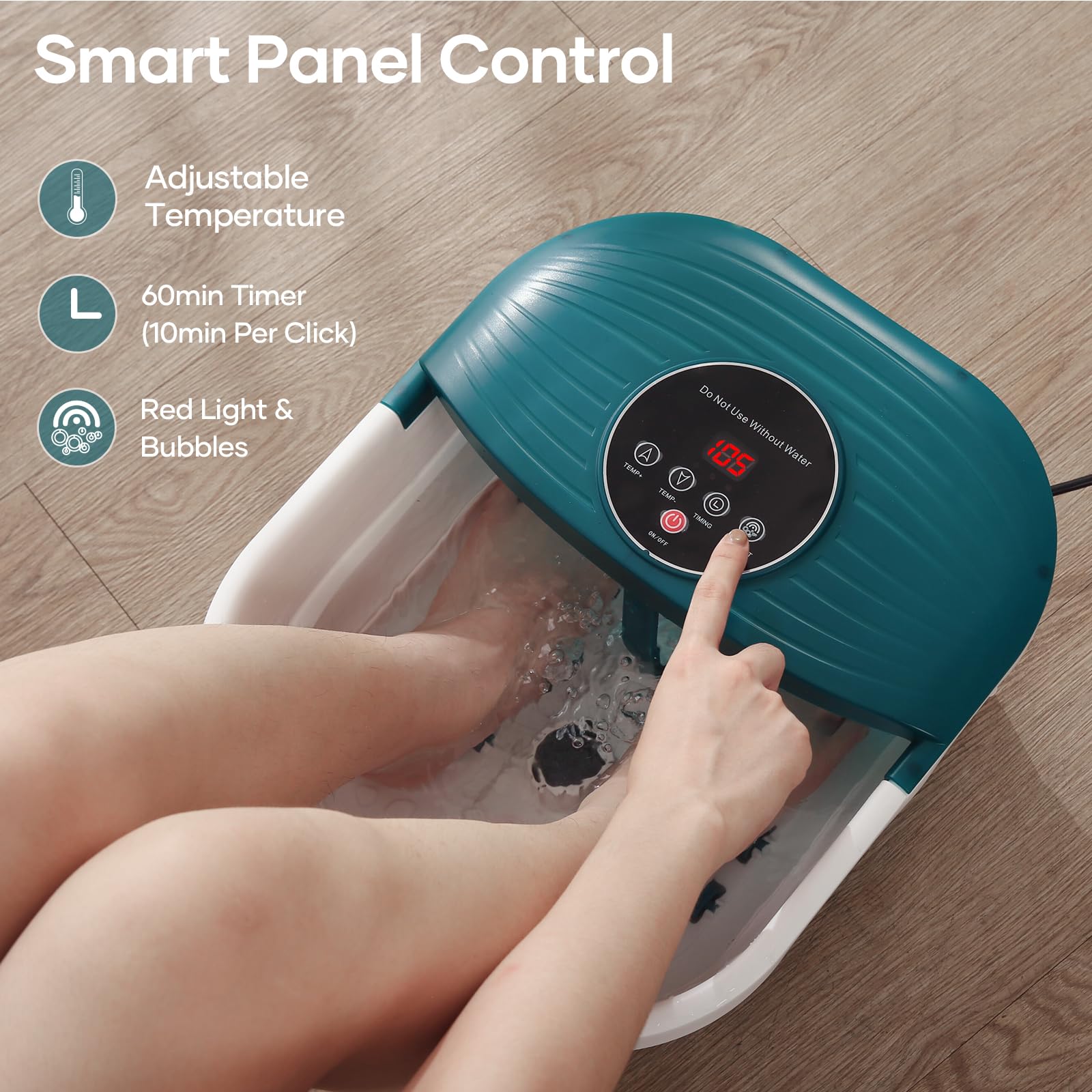 Masajeador Plegable de Spa con Calor Ajustable y Rodillos de Masaje para Pies en Casa
