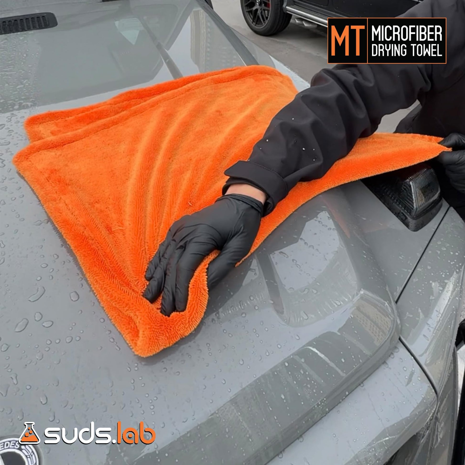 Toalla de Secado de Microfibra Suds Lab Azul Grande para Exterior del Automóvil