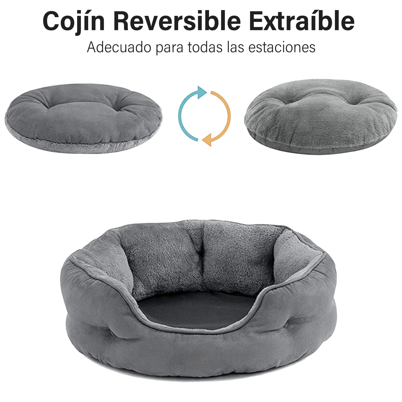 Colchón Extra Grande Para Perros, Tapete De Terciopelo Coral Suave Para Mascotas, Antiansiedad, XXL, Cojín Para Perros, Gatos Pequeños, Medianos Y Grandes (100 X 100 Cm, Gris