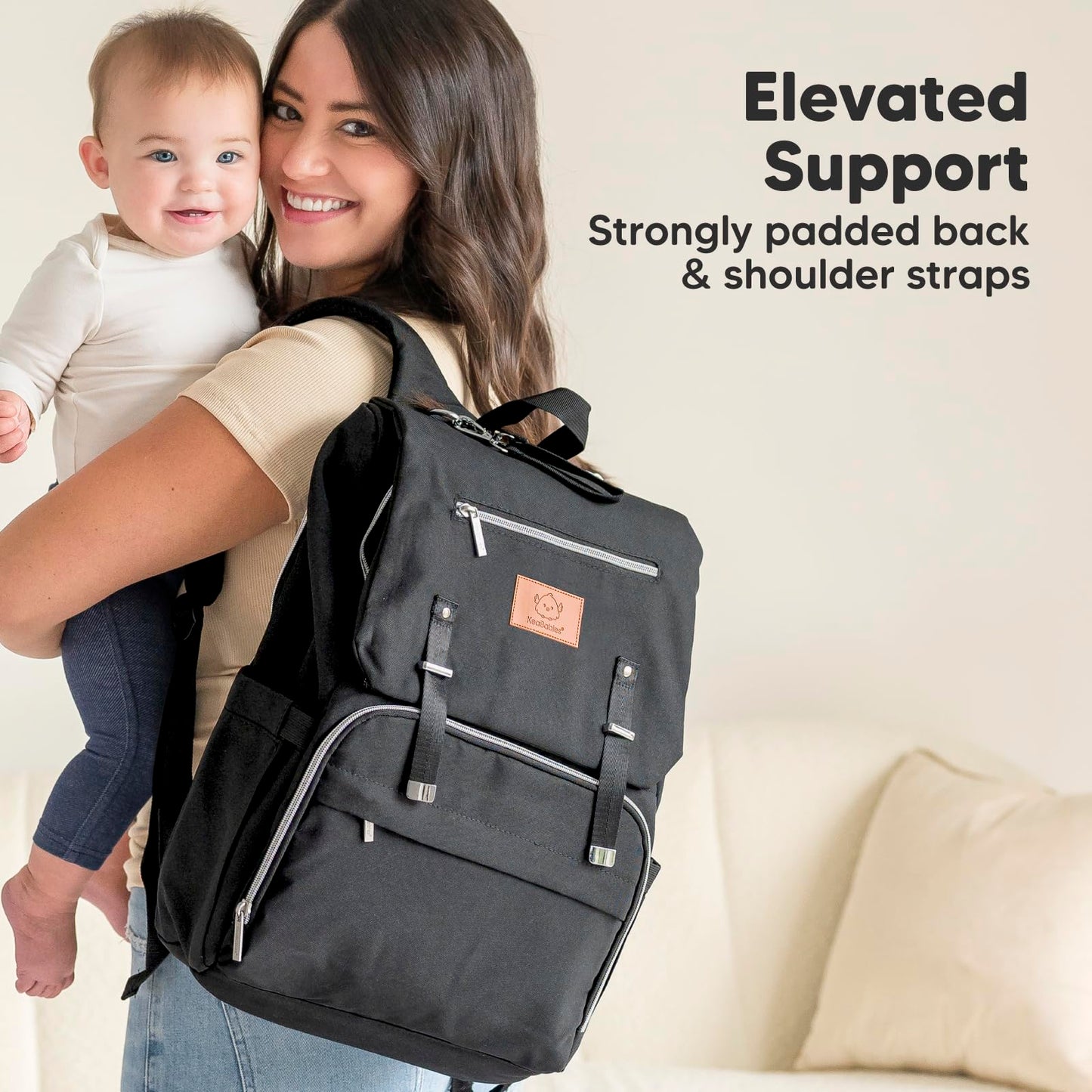 Mochila para paquete de pañale - Bolsos de viaje para bebés, impermeables y multifuncionales - Bolsos grandes para pañales - Durables y elegantes - Incluye colchoneta cambiadora (Classic Gray)
