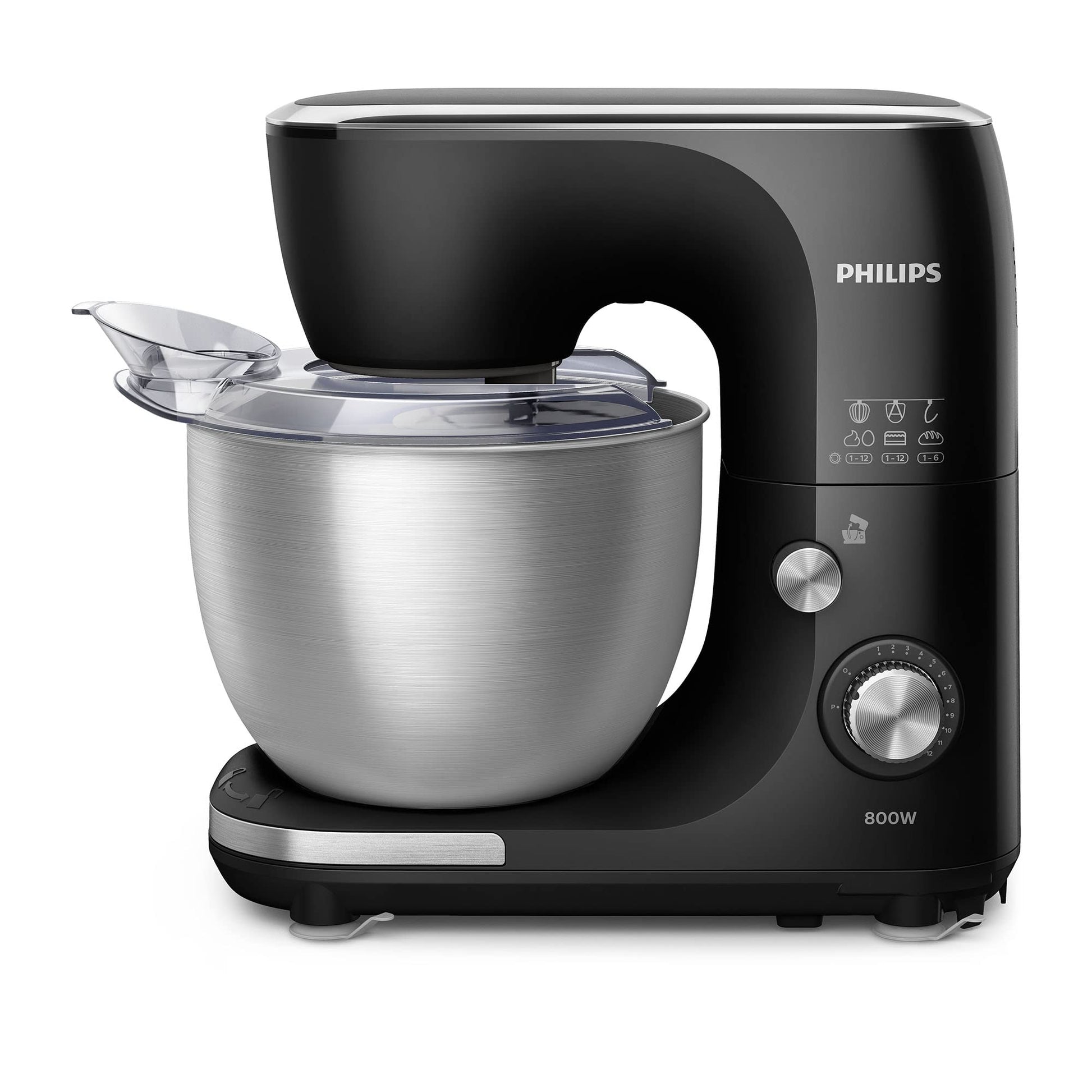 Batidora Planetaria Philips 800 Watts acero 5 Litros 12 Velocidades