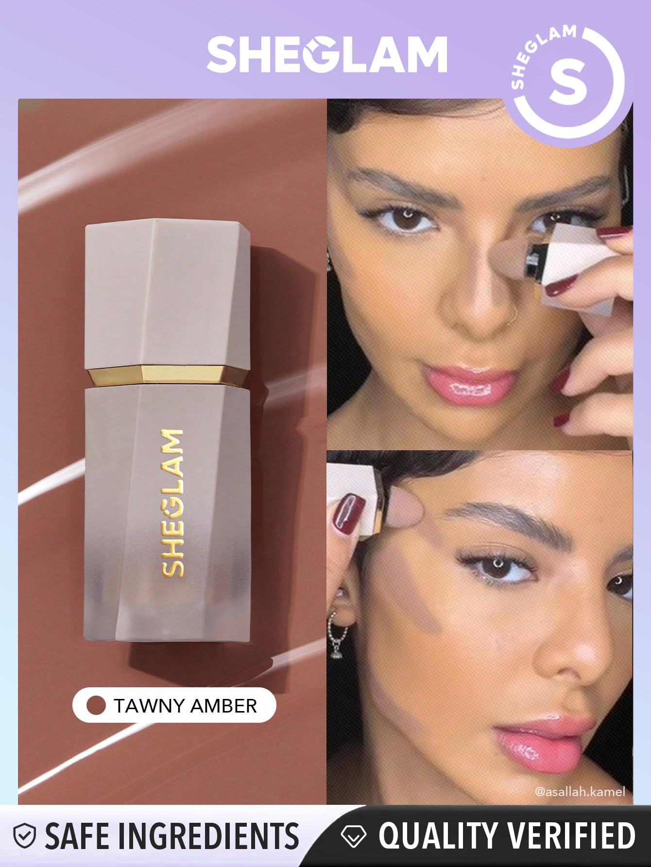 SHEGLAM Sun Sculpt Cool Toned Liquid Contour Stick Maquillaje bronceador en crema de larga duración - Tawny Amber