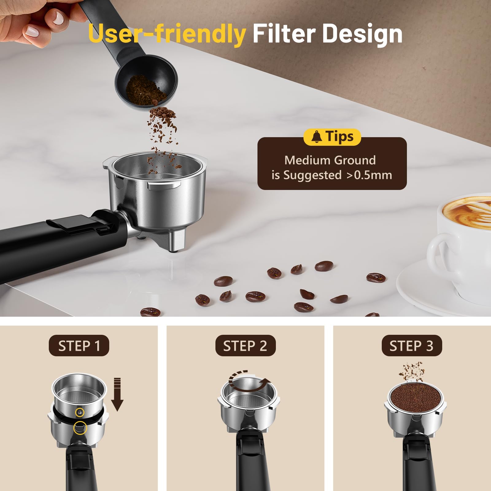 KEENSTAR Máquina de Café Espresso de 20 Barras, Caliente y Helado Con Cerveza Rápida en Frío, Varita de Vapor, Visualización Táctil y Tanque de Agua de 30 Onzas