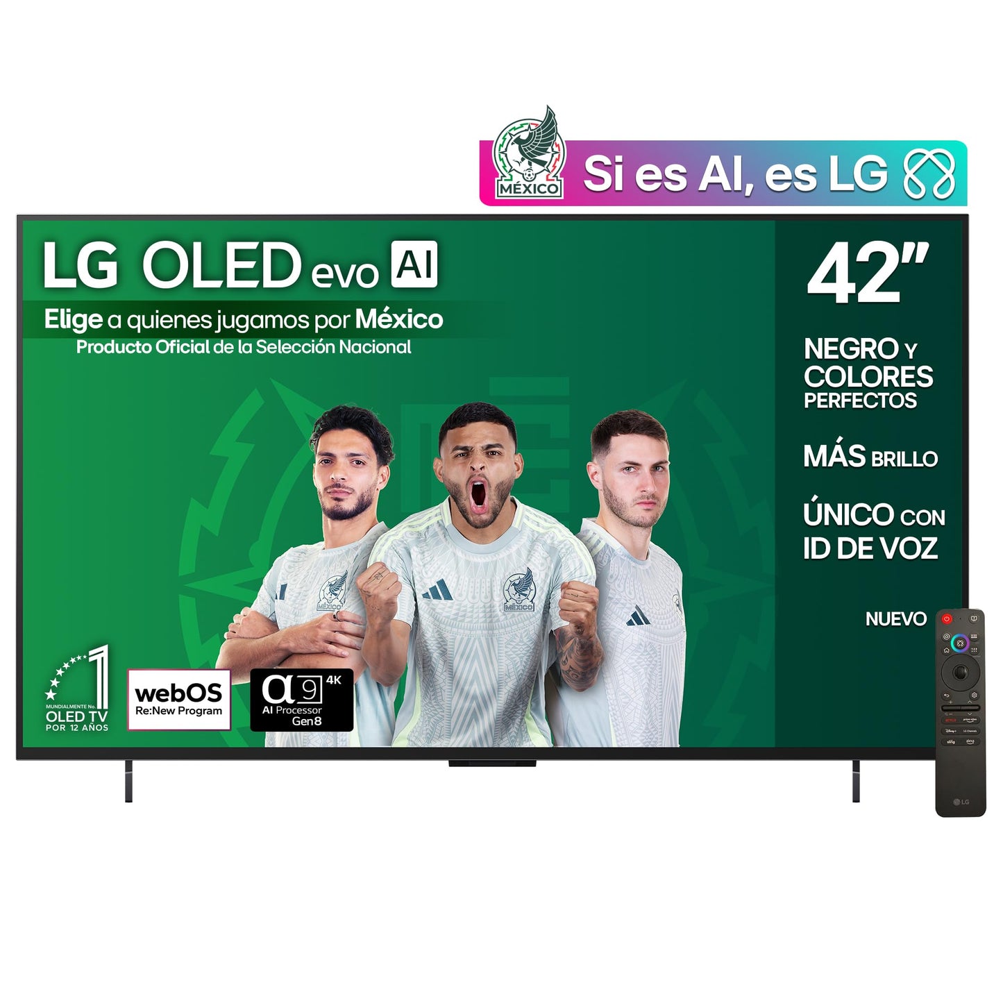 LG Pantalla 42 Pulgadas OLED EVO AI C5 4K Smart TV webOS 2025 OLED42C5PSA|Sistema Operativo webOS | Identificación de Voz AI | 120Hz | Dolby Atmos & Dolby Vision Channels | G-Sync & FreeSync