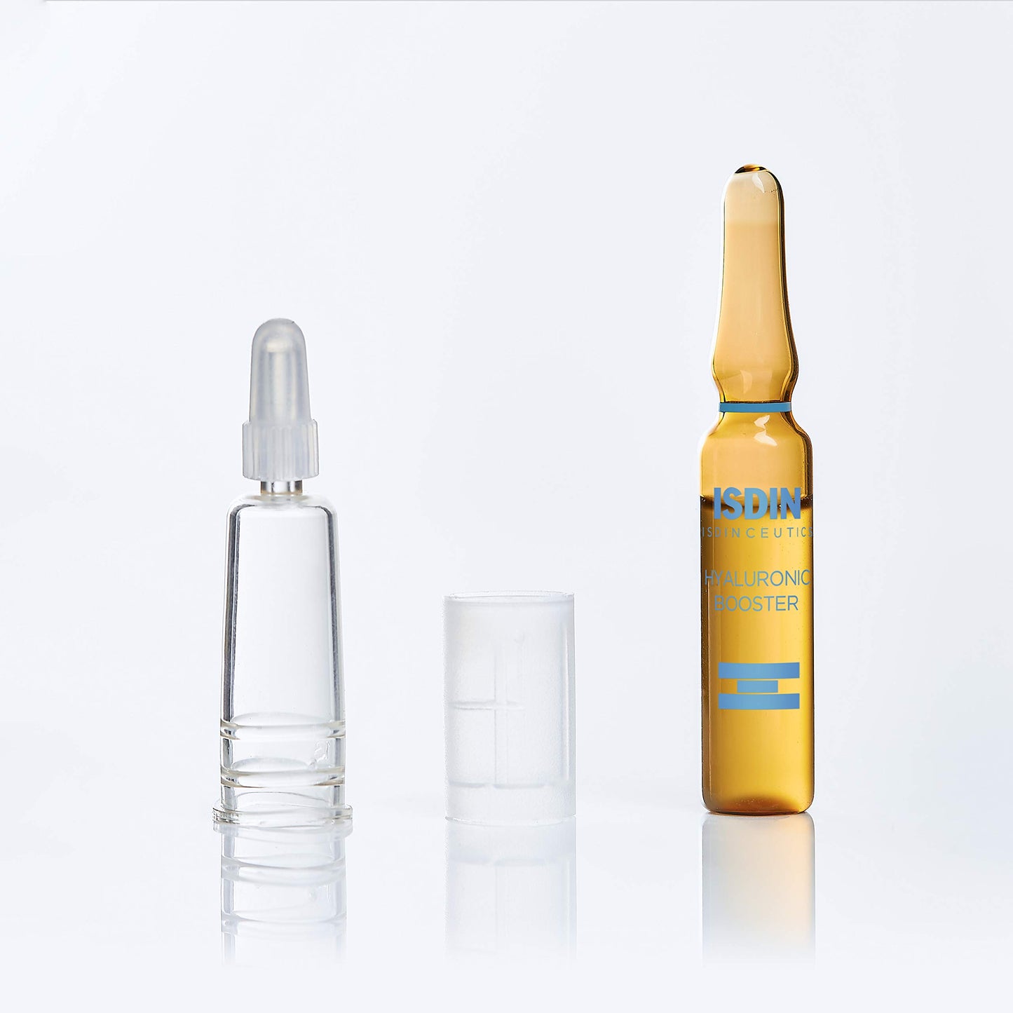 Isdinceutics Hyaluronic Booster, Sérum hidratante y calmante intensivo con ácido hialurónico, 5 ampolletas + Woman Higiene Intima, Gel de baño higiene íntima de uso diario 200ml