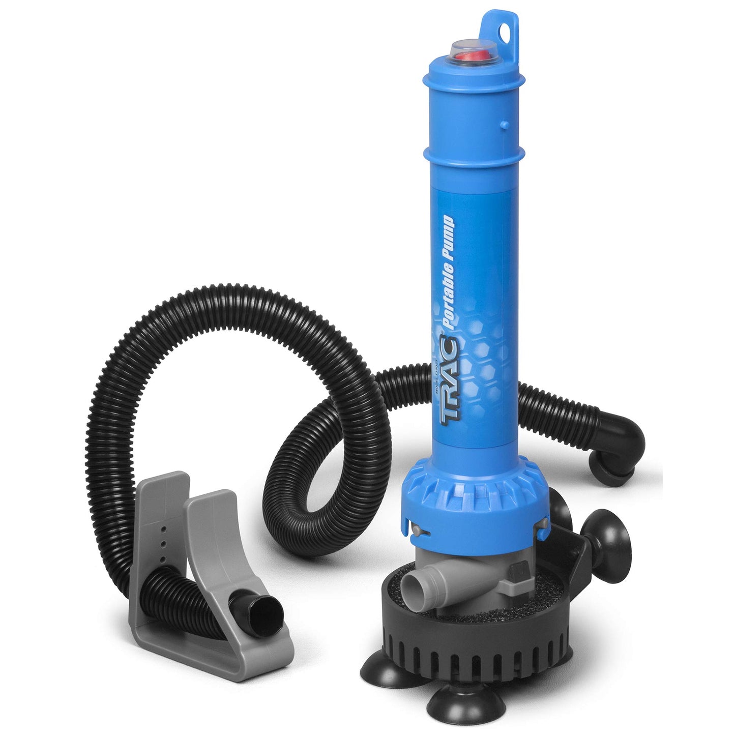 Camco TRAC Outdoors - Bomba de sentina portátil | Cuenta con una bomba centrífuga autocebante, una tasa de flujo de 250 GPH, y está diseñada para barcos, botes inflables, embarcaciones pequeñas y más (69341)