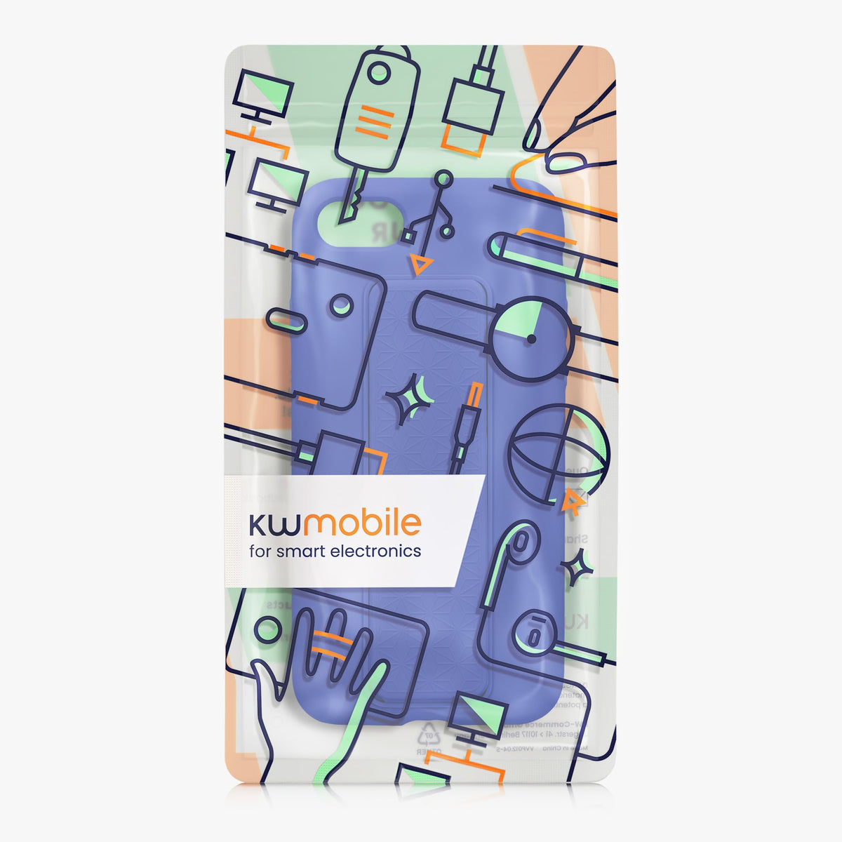 Carcasa kwmobile Azul Báltico con Soporte y Agarre Compatible con Apple iPhone SE/8/7
