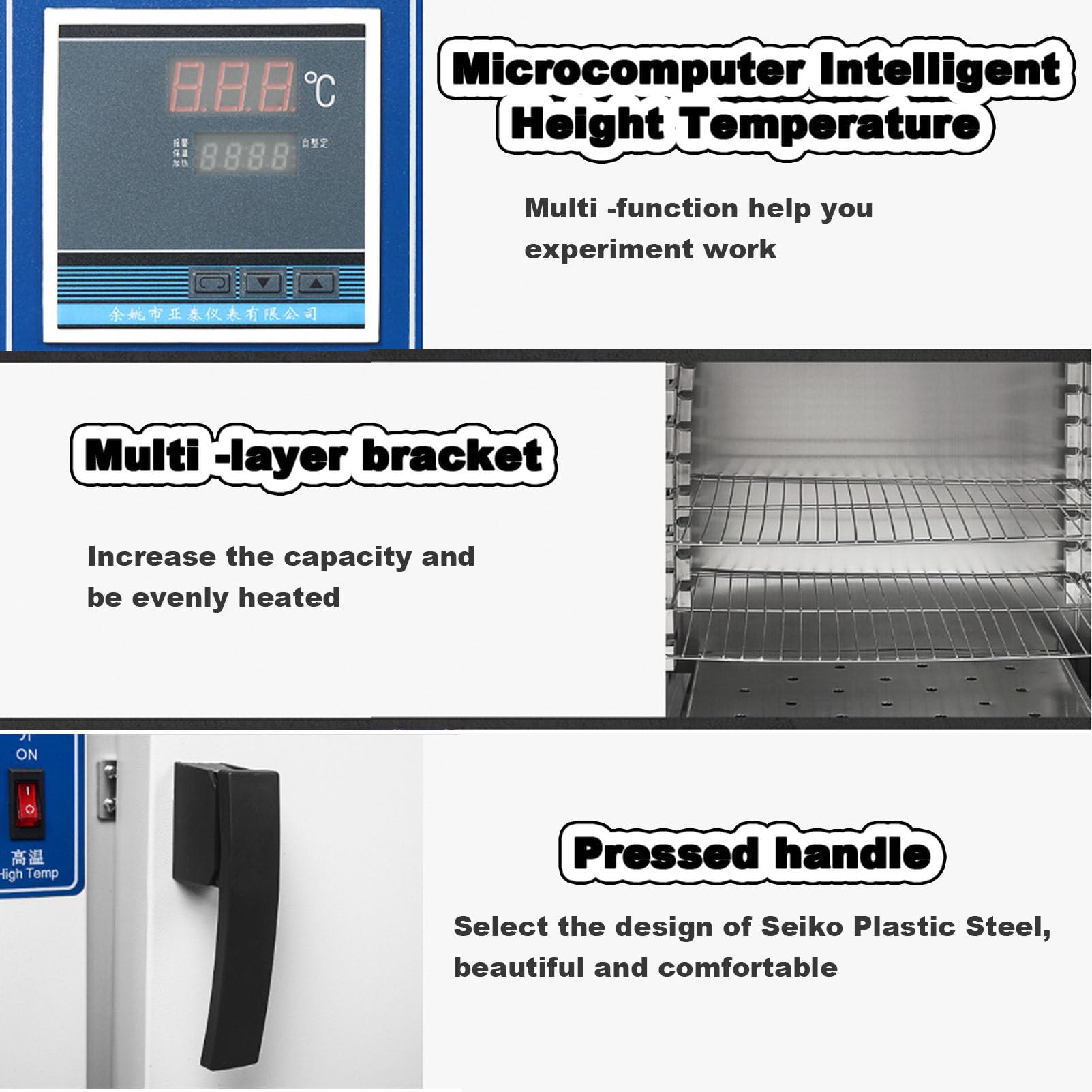 Horno de secado al vacío, horno de secado y calentamiento de laboratorio de 15.6L con calibre de vacío y controlador digital, laboratorio industrial de temperatura constante de secado ,Galvanized