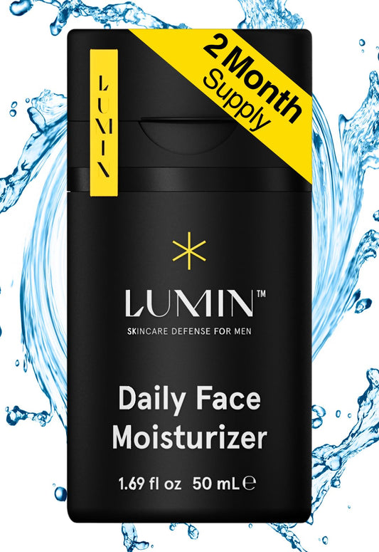Lumin Bálsamo Hidratante Facial para Hombres - Moisturizer Balm | Crema Humectante que revitaliza, combate el envenjecimiento, la deshidratación, el daño solar y calma la irritación después del afeitado, 2 oz (59 ml)