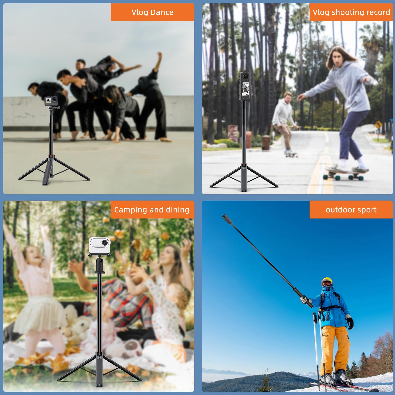 Trípode Extensible DJI 53.74 Pulgadas para Cámara GoPro y Osmo Pocket 3