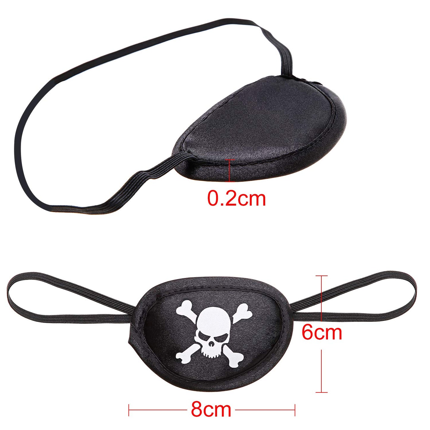 Chinco 24 Piezas Parches para Ojos de Piratas Parches Negros de Calavera con Un Solo Ojo Máscaras de Seda de Capitán Pirata para Adultos Fiesta Temática de Halloween y Navidad