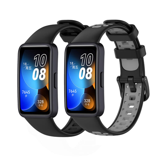 Hashun 2Piezas Correa Extensible Compatible con Huawei Band 9 y Huawei Band 8,Pulsera Banda de Silicona para Huawei Band 8, Correas Deportiva de Repuesto Transpirable para Huawei Band 8/9