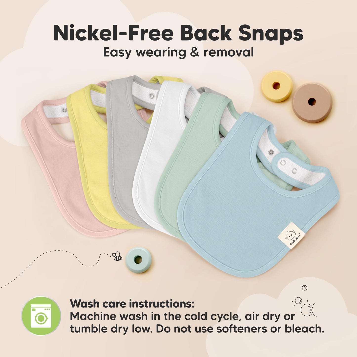 Paquete de 8 baberos orgánicos para bebés para niñas y niños, baberos de dentición para niños, niñas, baberos recién nacidos para niña, niño (amanecer)