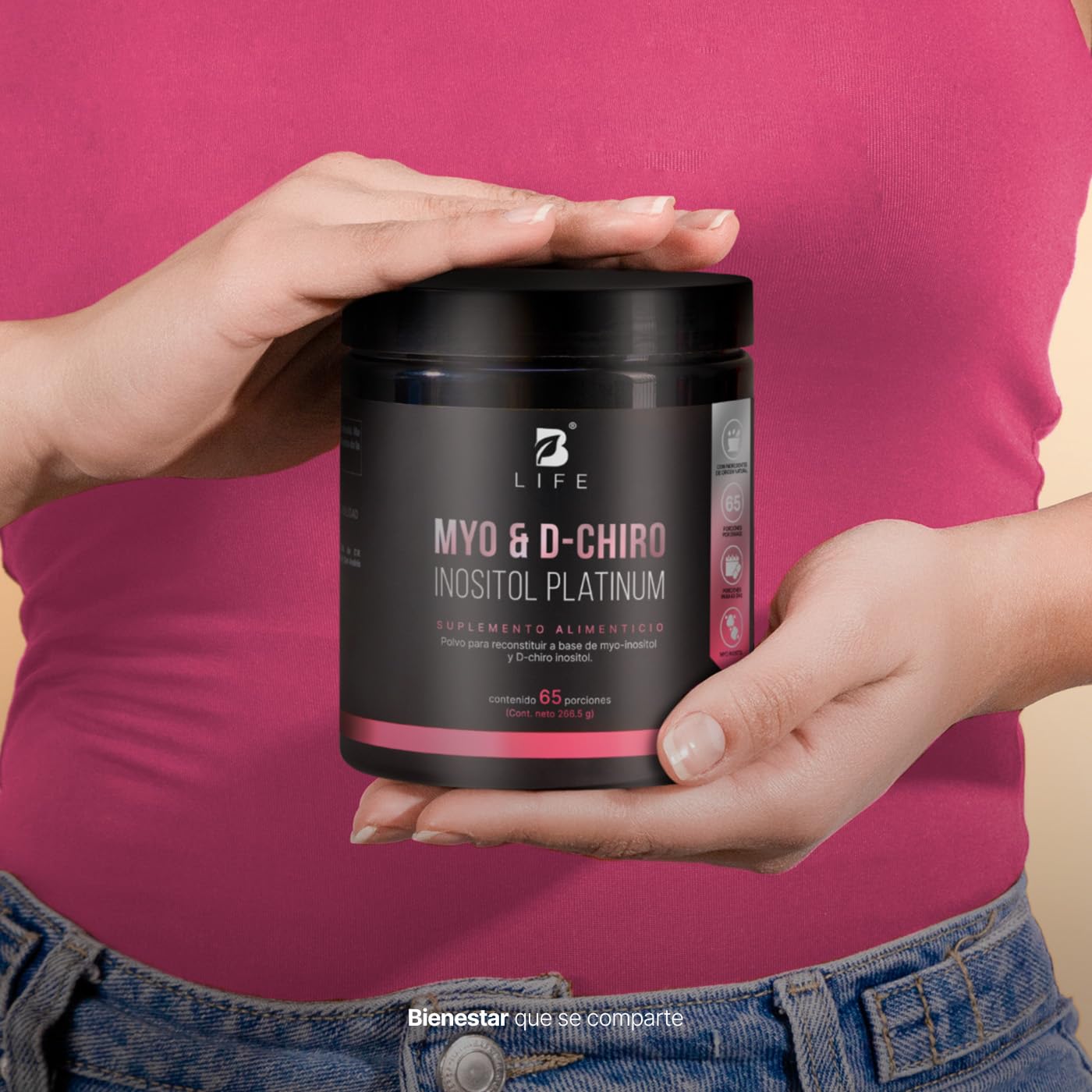 B Life Myo y D-Chiro Inositol | 65 Porciones | Mezcla de 40:1 | Myo & D-Chiro Inositol Platinum 266.5 Gramos.