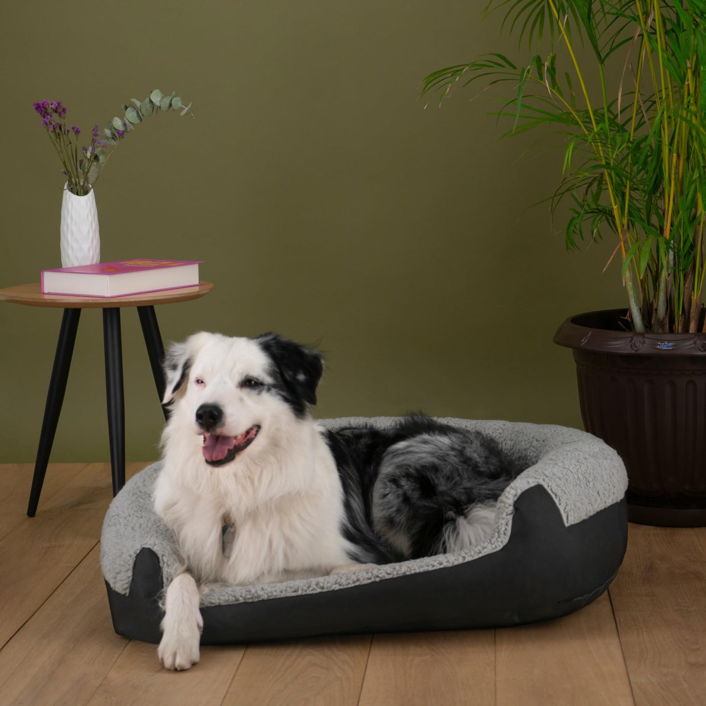 Cama para Perro Hills Negra Forro Acolchonado Large
