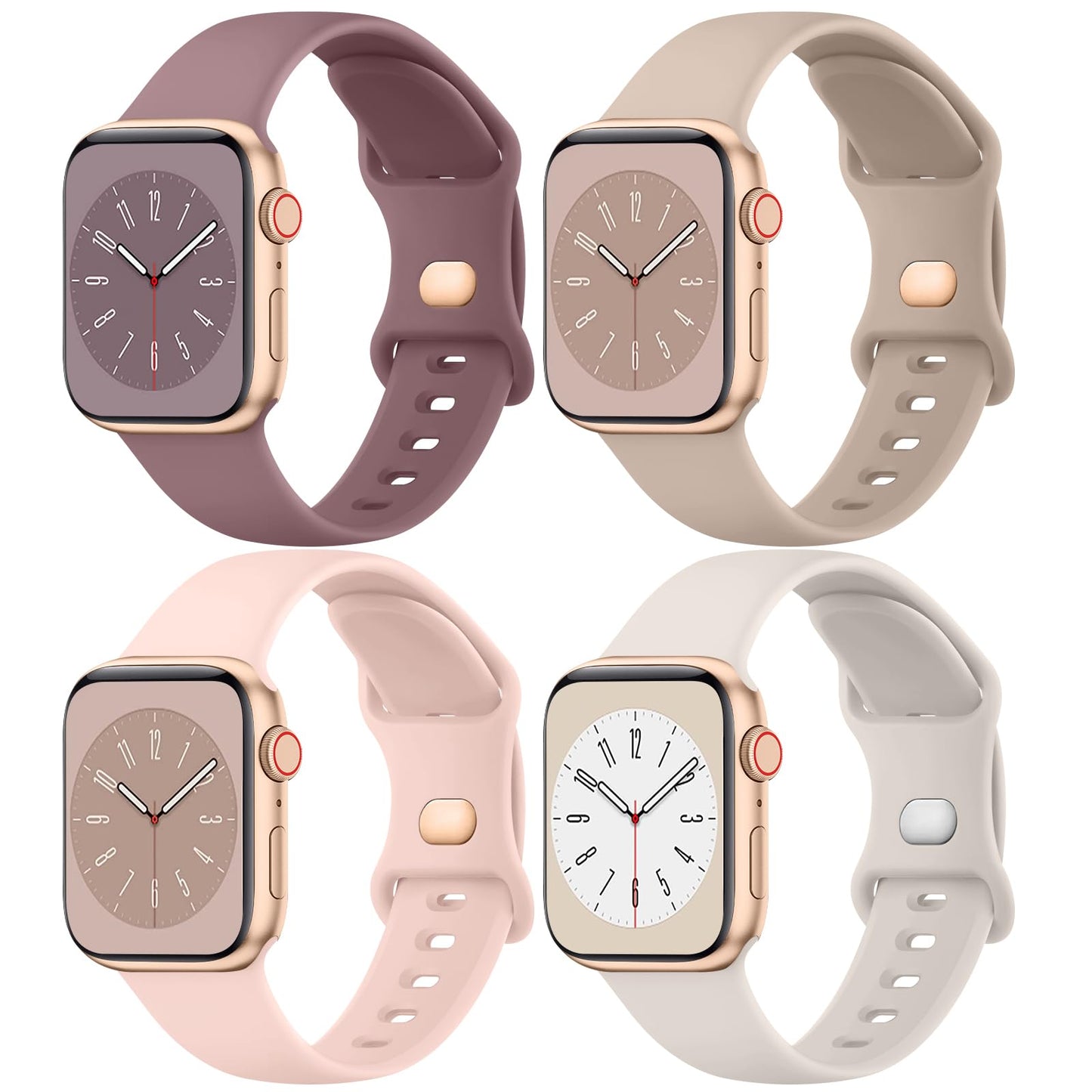 Paquete de Bandas de Silicona Líquida Compatibles con Apple Watch Serie 10 42mm 41mm 40mm 38mm Repuesto Suave para Mujeres y Hombres