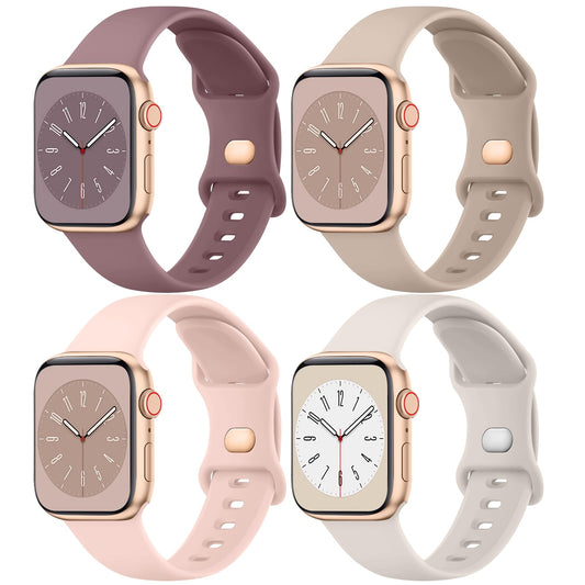 Paquete de Bandas de Silicona Líquida Compatibles con Apple Watch Serie 10 42mm 41mm 40mm 38mm Repuesto Suave para Mujeres y Hombres