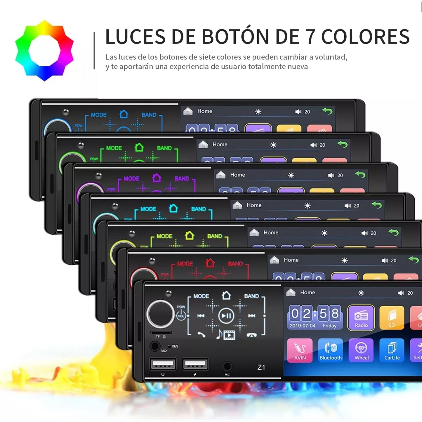 FINYQBET Autoestéreo Bluetooth de 4.1 Pulgadas, Reproductor MP5 con Pantalla HD, Llamadas Manos Libres, Carga Rápida USB y Control Desde Volante,para Viajes Seguros y Entretenimiento en el Auto