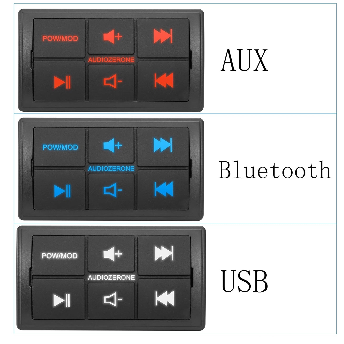 Amplificador Bluetooth marino sistema de audio para coche, impermeable, multifunción, clase D, amperios, ATV, UTV, amplificador de salida de 4 canales (Balck)