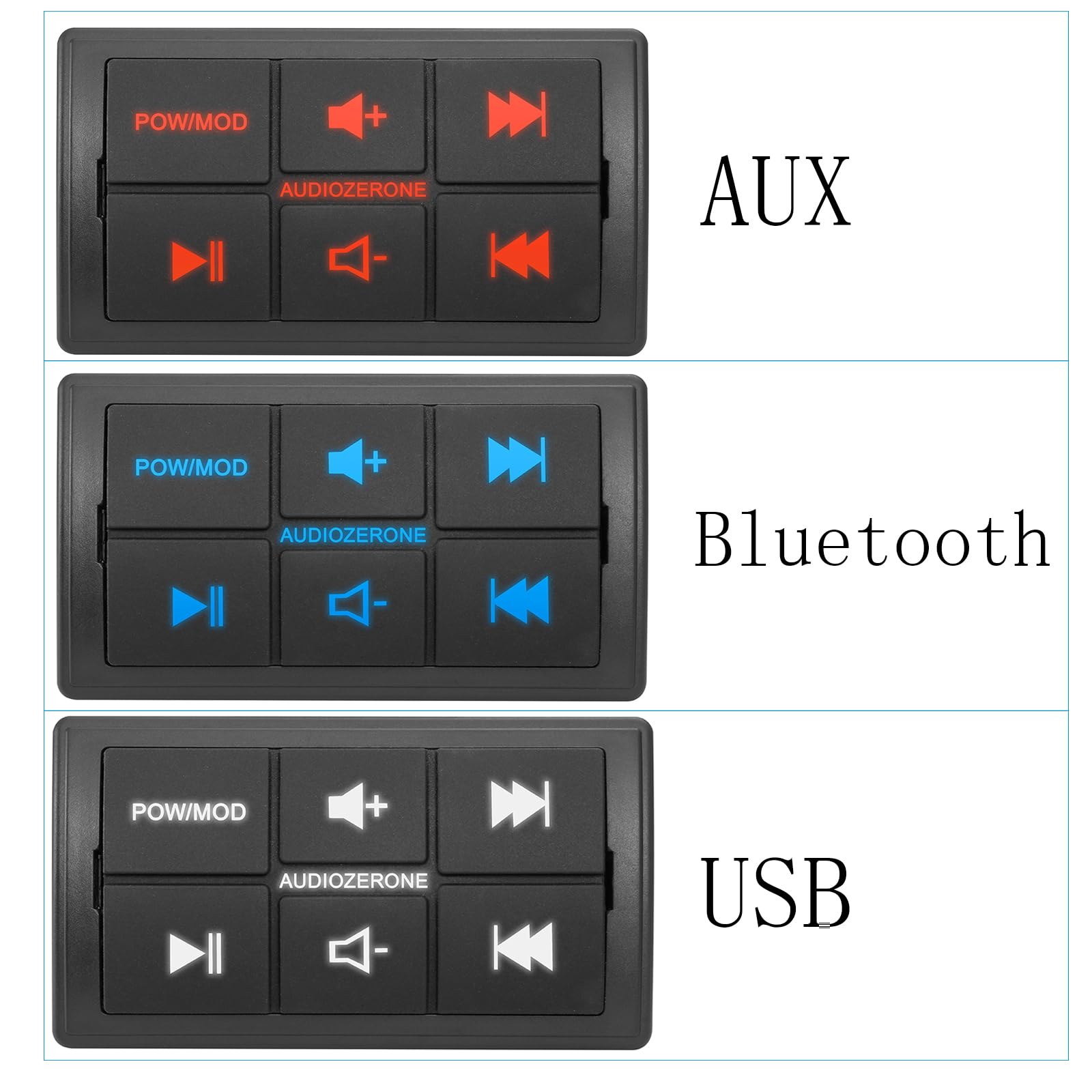 Amplificador Bluetooth marino sistema de audio para coche, impermeable, multifunción, clase D, amperios, ATV, UTV, amplificador de salida de 4 canales (Balck)