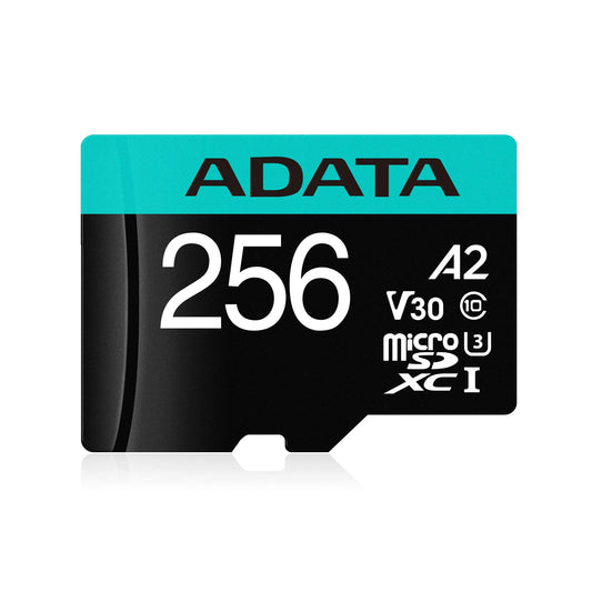 Tarjeta de Memoria microSDXC ADATA 256 GB UHS-I C10 U3 V30 A2 con Adaptador