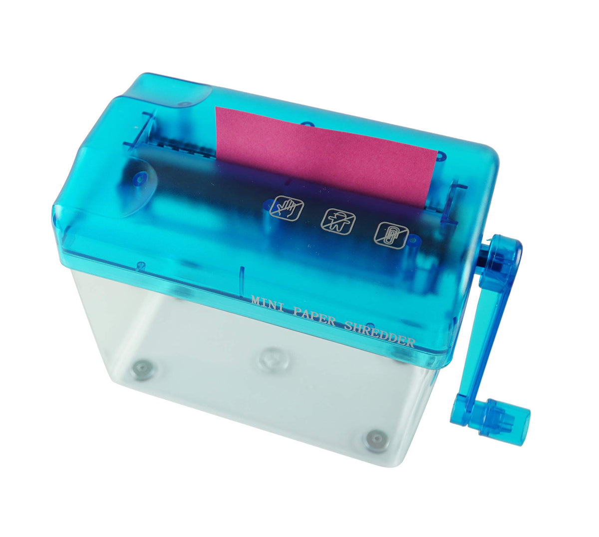 Trituradora HOME-X Azul con Manivela para Documentos de Papel