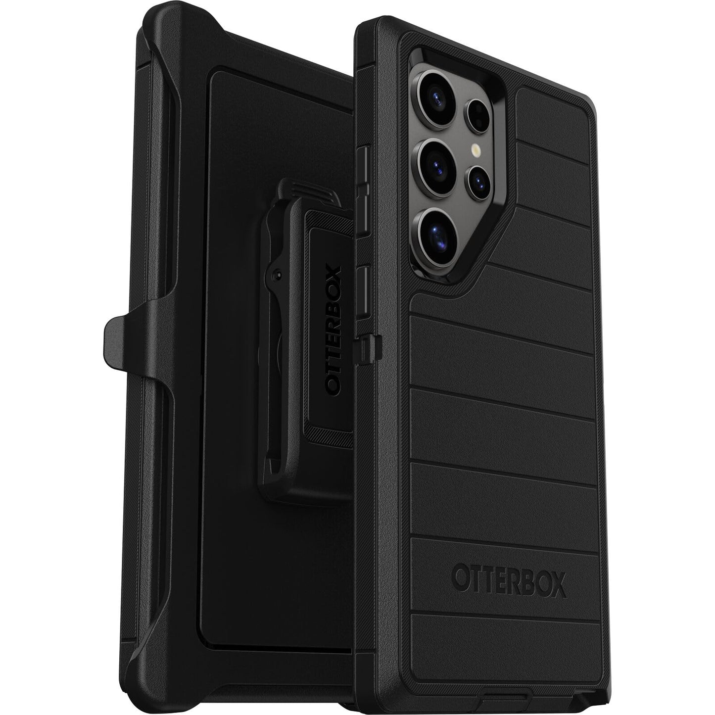 Funda Samsung Galaxy S24 Ultra Otterbox Negra Defender Series Pro Resistente y Duradera con Protección de Puerto y Soporte de Clip