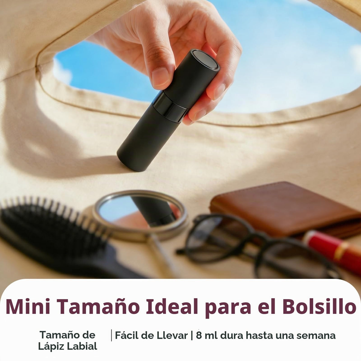 Lisapack - Botellas de spray de viaje para perfume – Mini Decantador atomizador recargable de colonia de 8 ml para hombres, dispensador de decantación de perfume esencial de viaje de tamaño pequeño