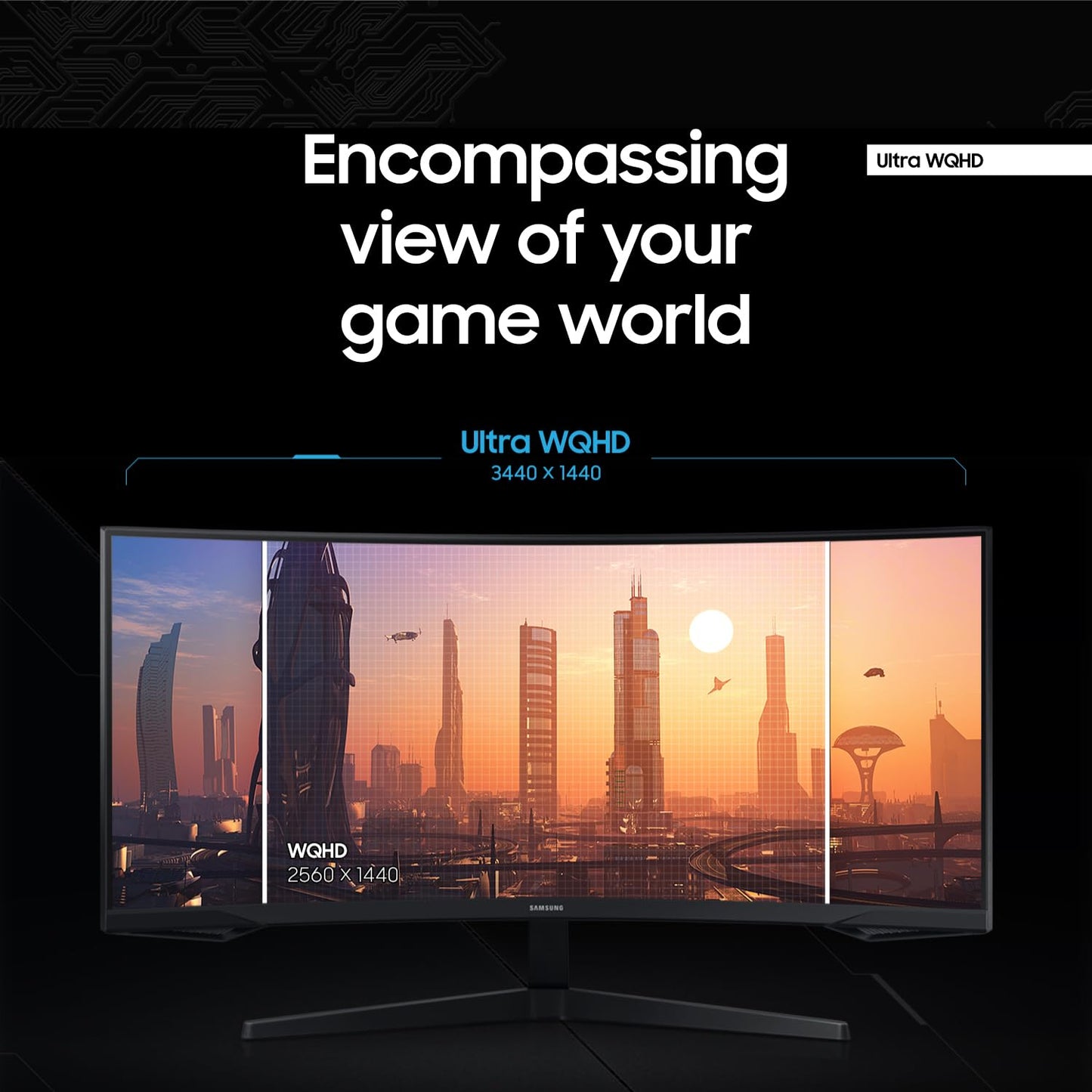 Monitor de Juegos Samsung Odyssey G5 Negro Ultra Ancho Curvo 34 Pulgadas 165Hz 1ms WQHD FreeSync Premium