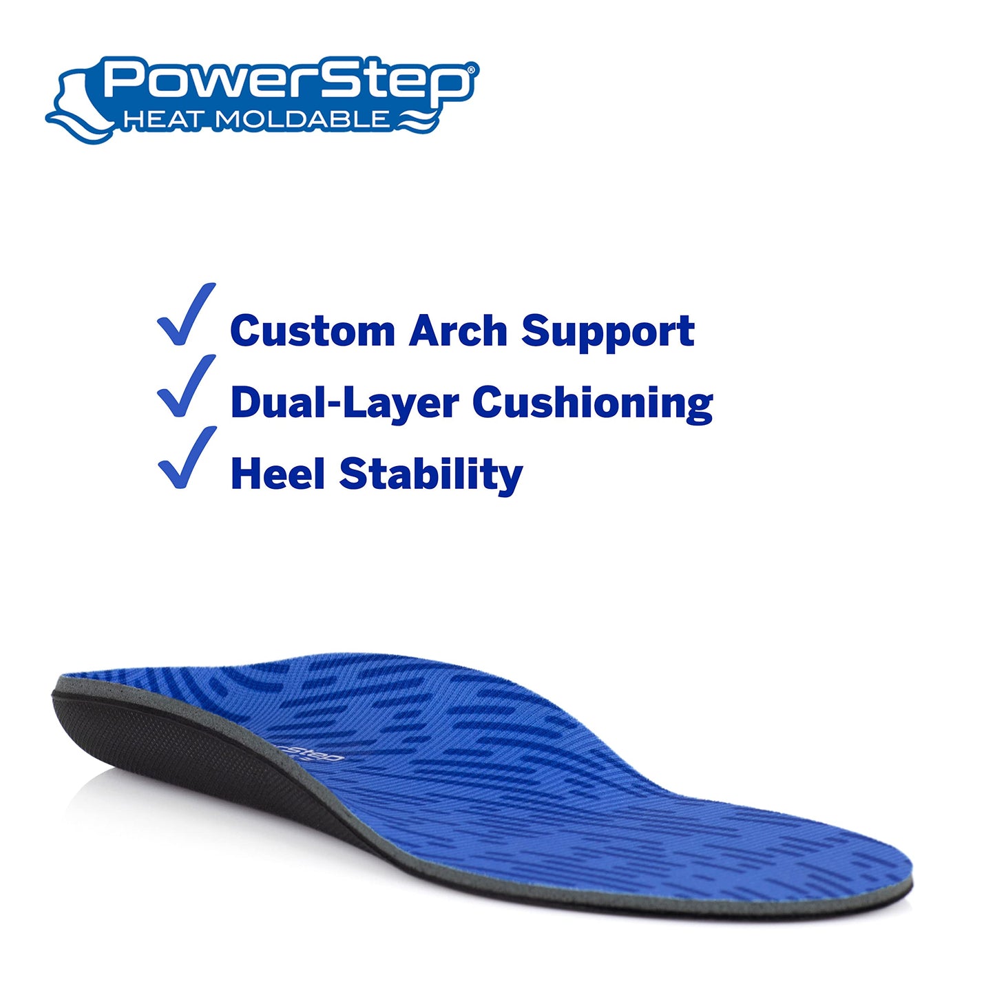 Plantillas Ortopédicas Powerstep Azul Archmold Maximum para Mujer y Hombre