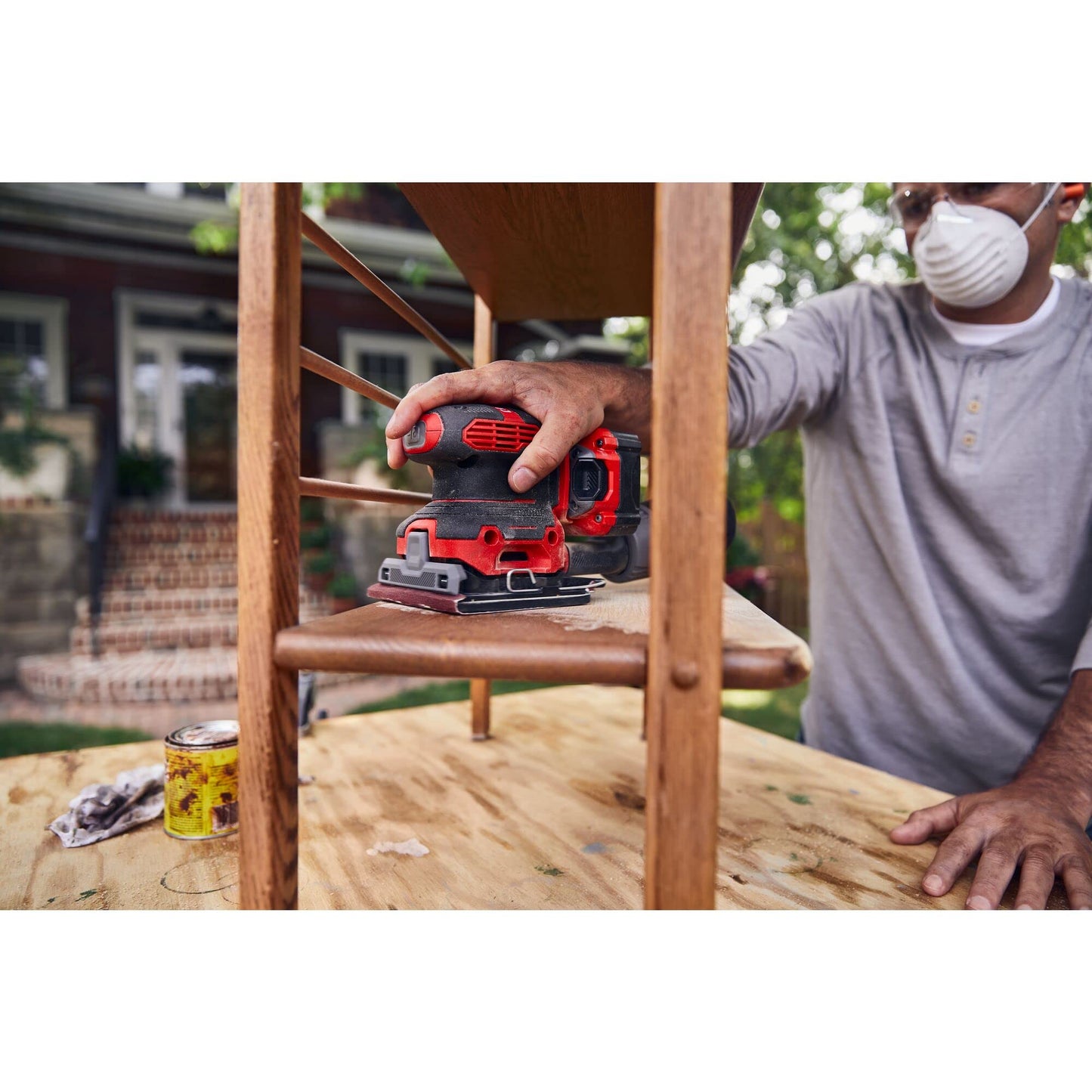 CRAFTSMAN V20 Lijadora, sin cable, lijadora de 1/4 hojas, herramienta desnuda de 9.000-12.000 OPM (CMCW222B)