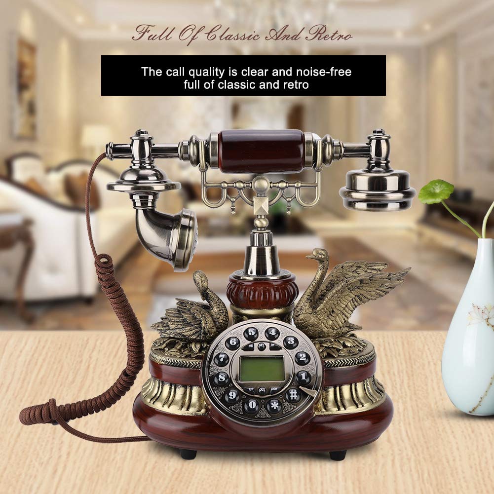 Teléfono Retro Vintage, Teléfono Antiguo de Alta Gama, Dial Giratorio Teléfono Fijo Antiguo, FSK/DTMF Office Home Auto IP Teléfono Retro Vintage