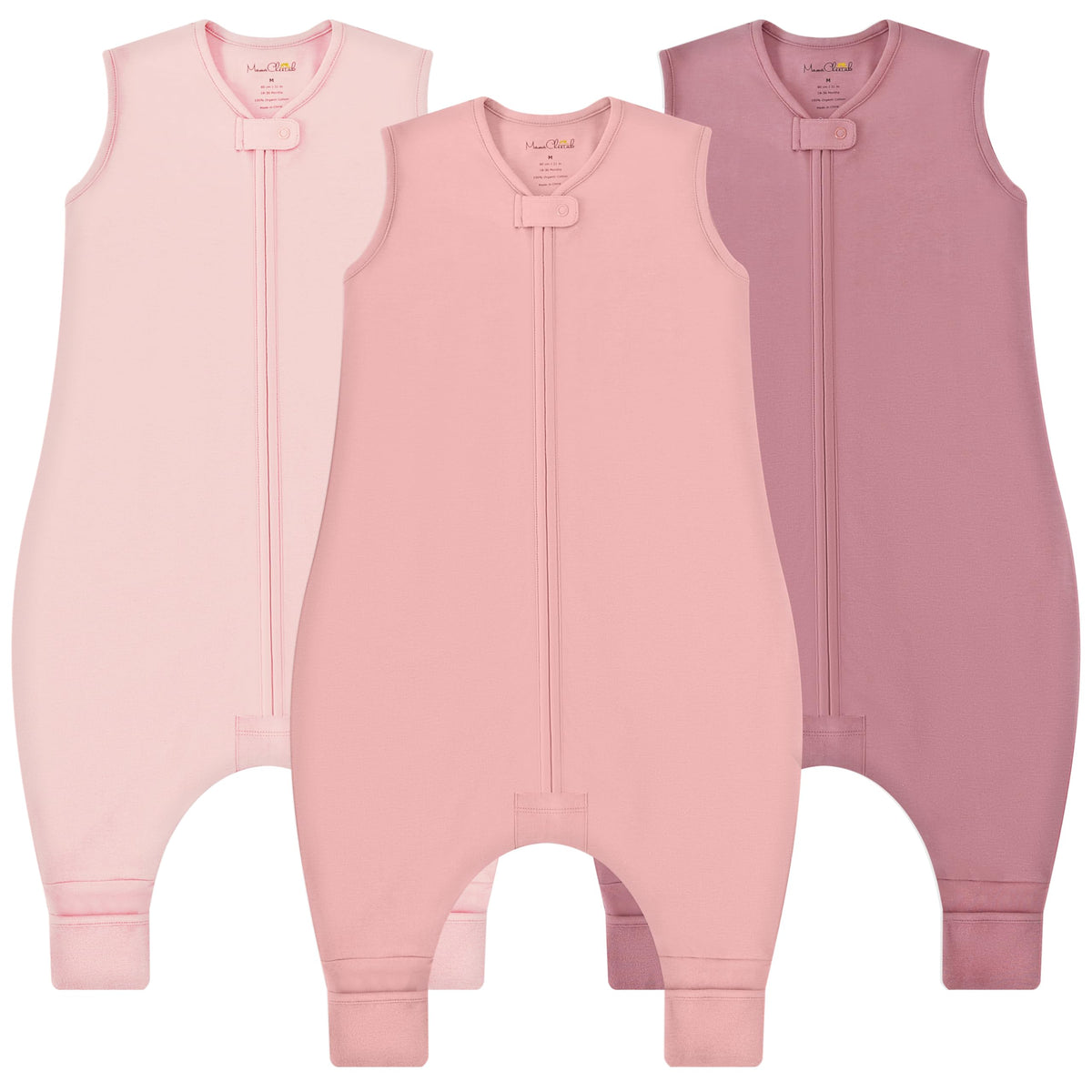 Saco de Dormir para Niños Mama Cheetah con Pies, Saco de Dormir de Algodón Orgánico de 0.5 TOG con Patas, Manta Portátil para Bebés Primeros Caminantes con Cremallera de 2 Vías, Saco de Dormir para
