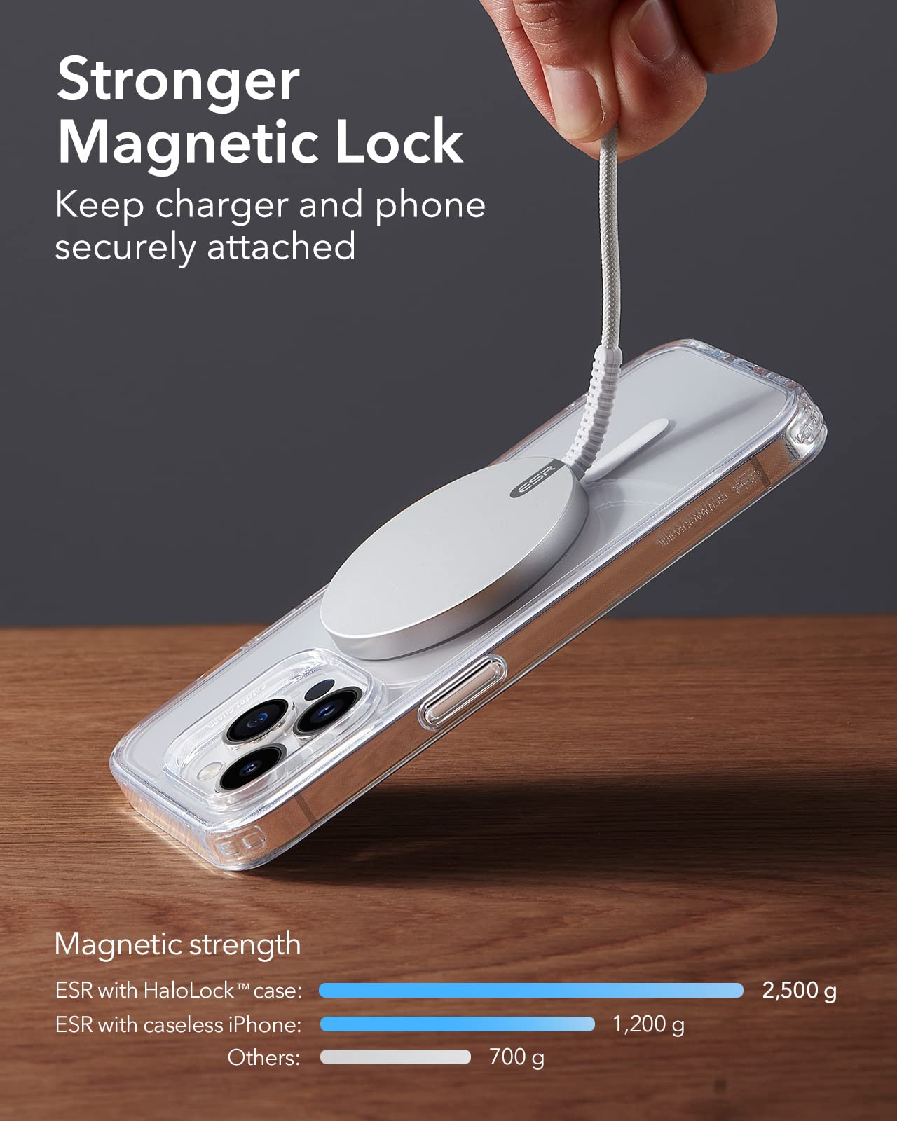 Almohadilla de Carga Magnética Fuerte ESR Plateado Compatible con iPhone 15/14/13/12 Series