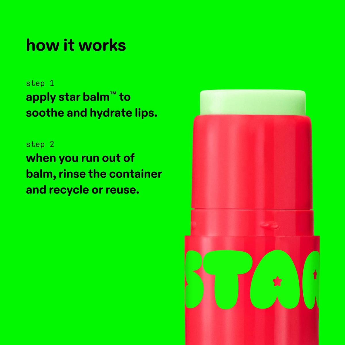 Starface Star Balm Watermelon Squeeze, hidratante labial hidratante con manteca de karité, manteca de cacao y aceite de coco, sabor a sandía jugoso, (0.15 onzas)