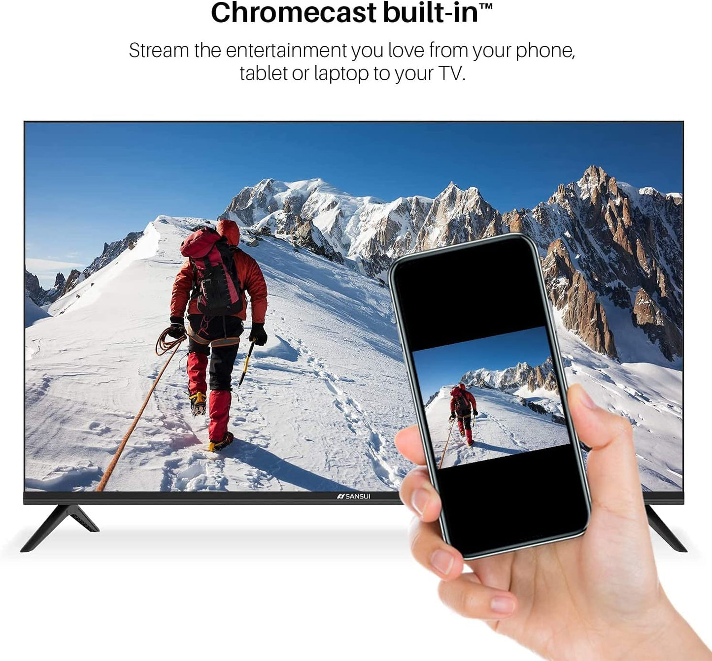 SANSUI Android TV Google Assistant, Control de Voz (55" WiFi UHD 4K)