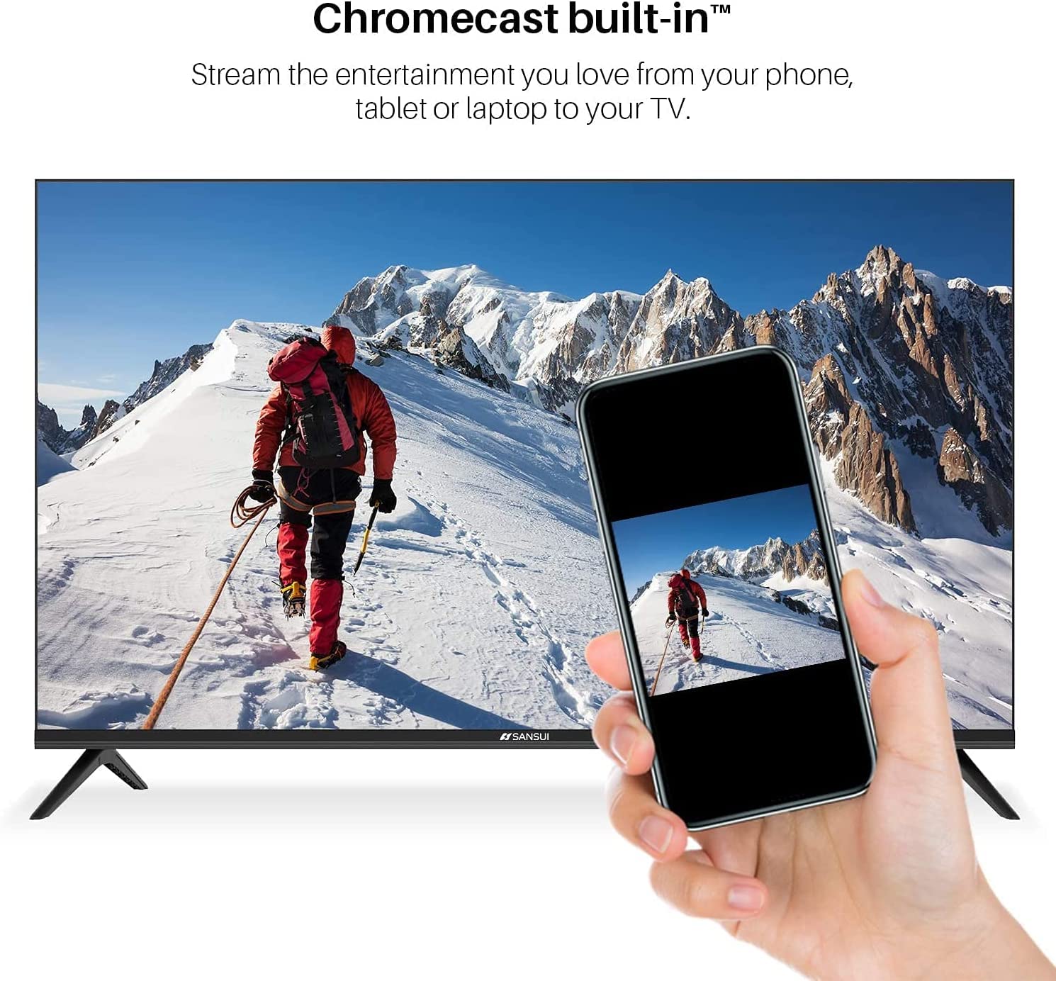 SANSUI Android TV Google Assistant, Control de Voz (55" WiFi UHD 4K)