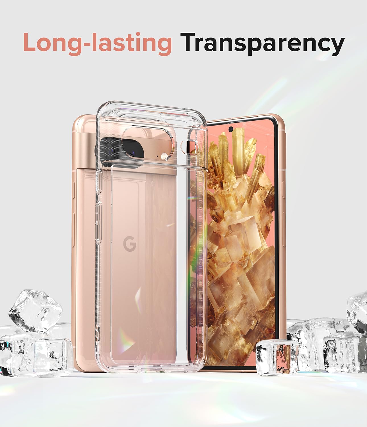 Funda Ringke Fusion Transparente para Google Pixel 8 2023 con Agujeros para Cuerda