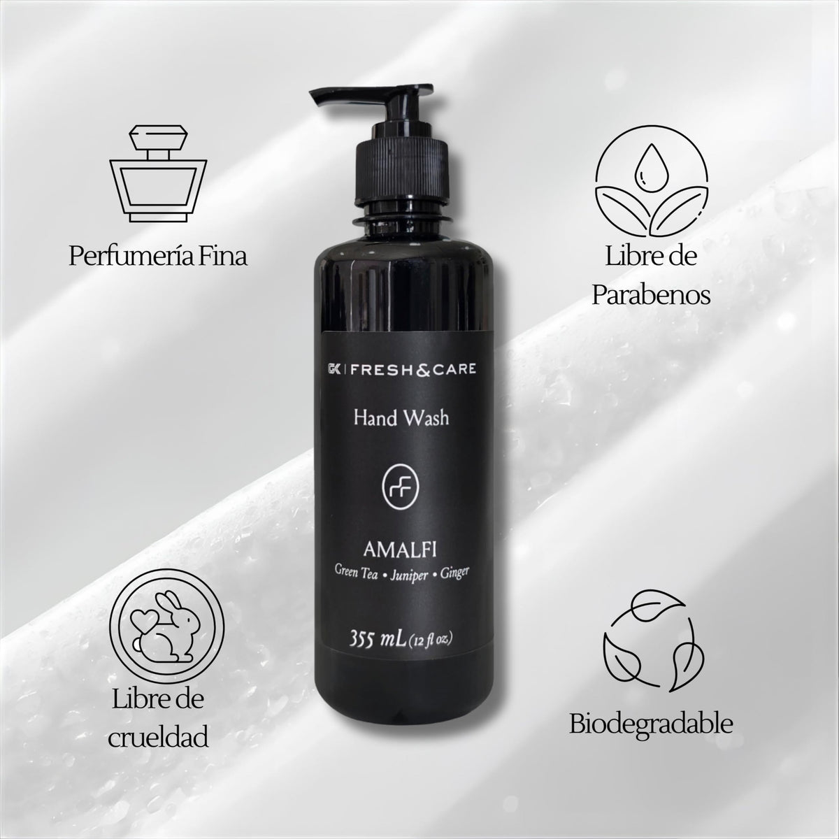 FRESH & CARE COLLECTION | Kit de Amenidades Hoteleras – Green Tea & Ginger – Set de Jabón y Crema para Hoteles, Airbnb y Spa. 355ml