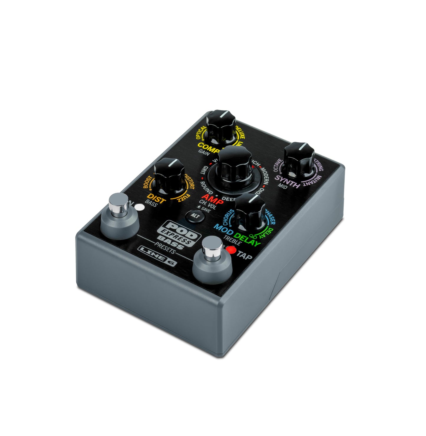 LINE 6 POD Express, bajo con 7 amperios, 7 cabinas y 17 efectos, incluyendo un looper