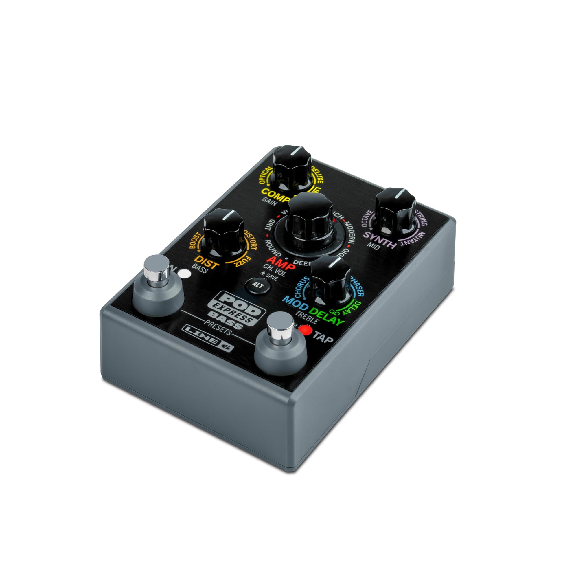 LINE 6 POD Express, bajo con 7 amperios, 7 cabinas y 17 efectos, incluyendo un looper