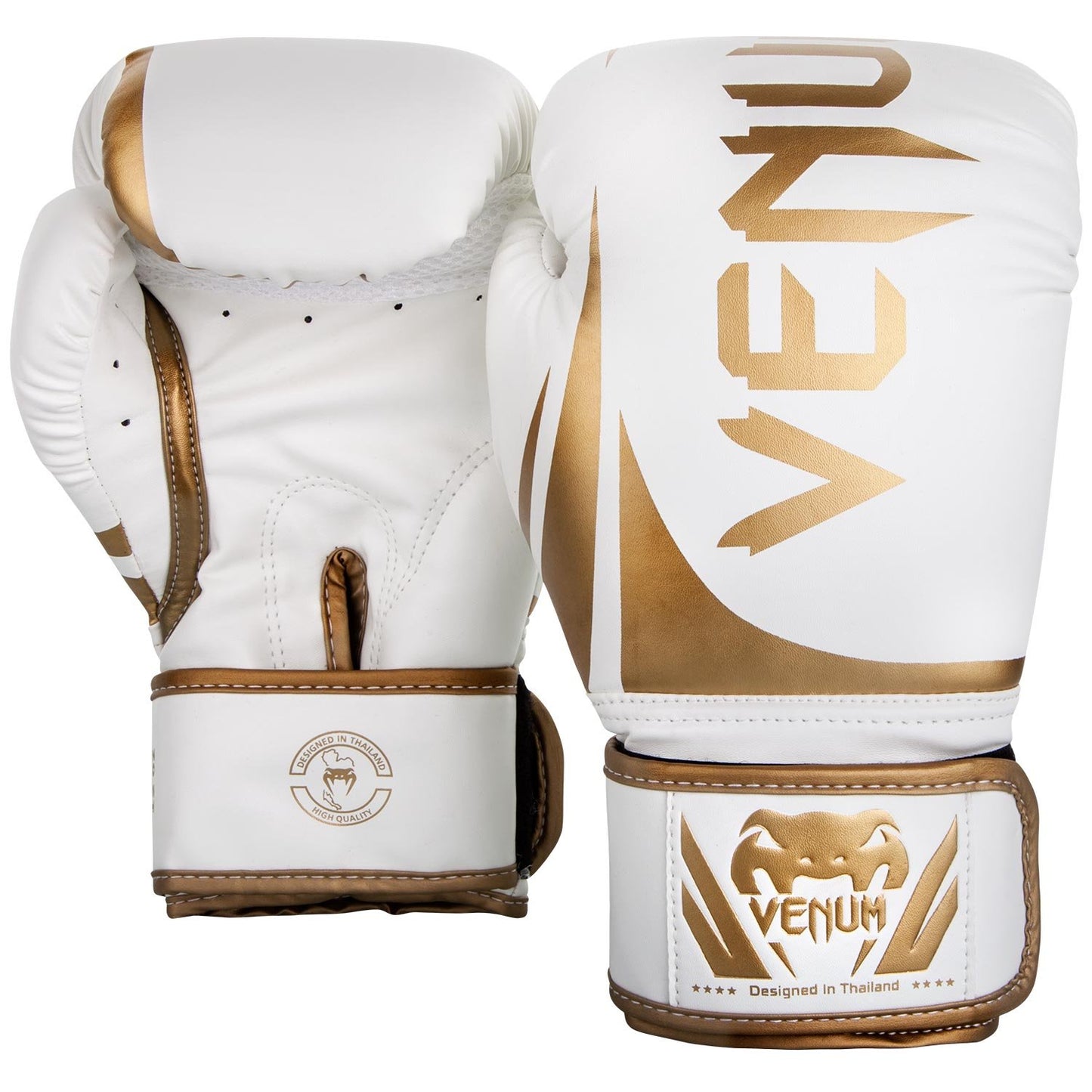 Guantes de Boxeo Venum Blanco Dorado Challenger 2.0 10 oz