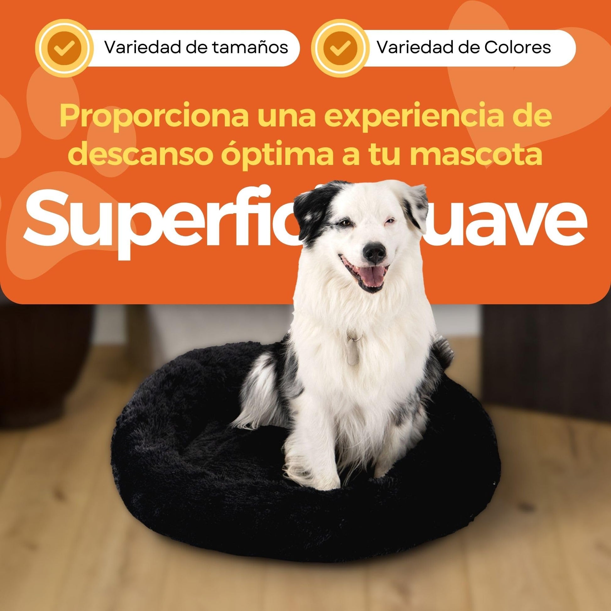 Cama para Perro Hills Negro Tipo Dona Anti Estrés Large