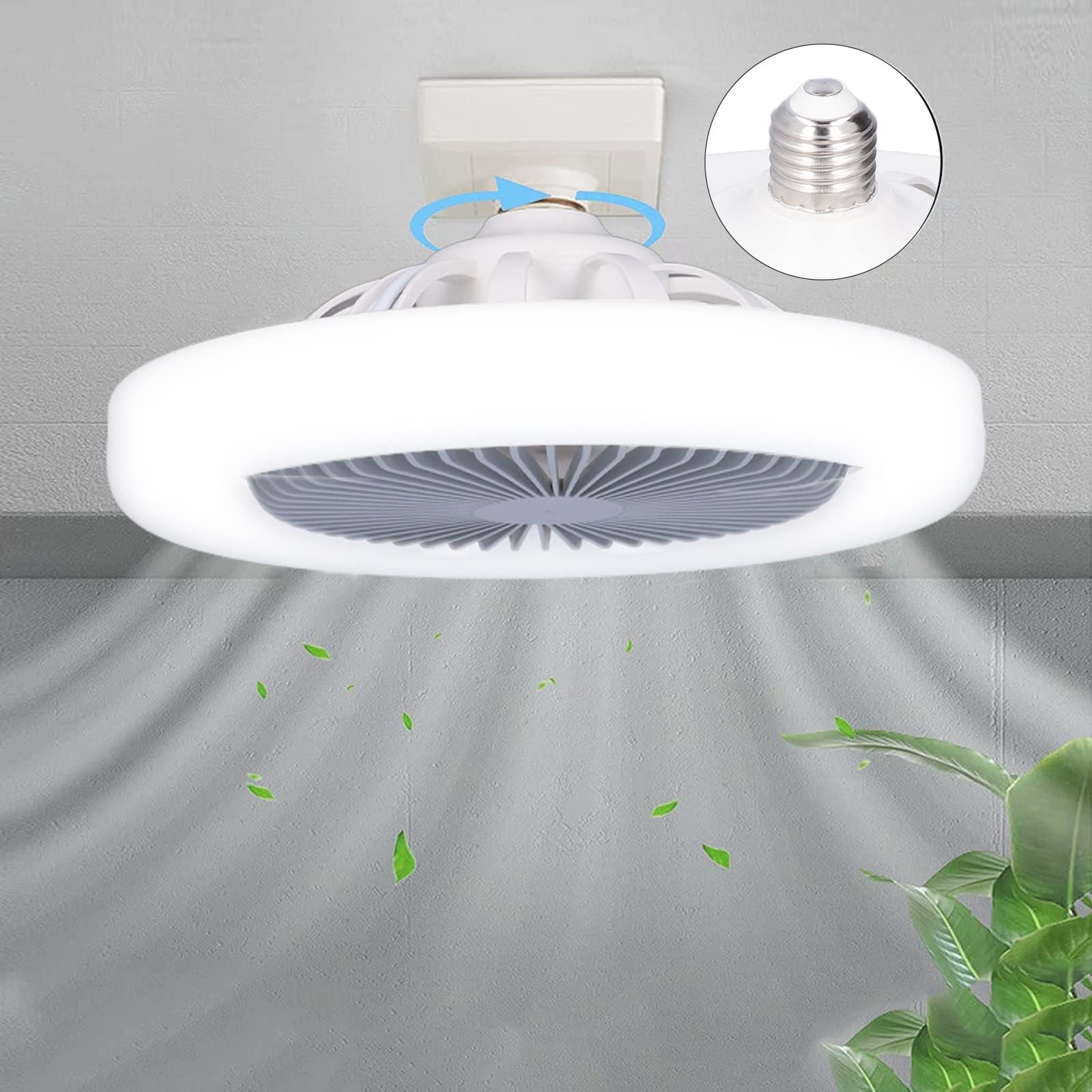 Ventilador de Techo LED E27 30W Perfil Bajo Silencioso para Dormitorio de Niños