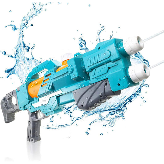 Pistola de Agua SANTSHINE Azul de Alta Capacidad con Dos Boquillas para Niños y Adultos