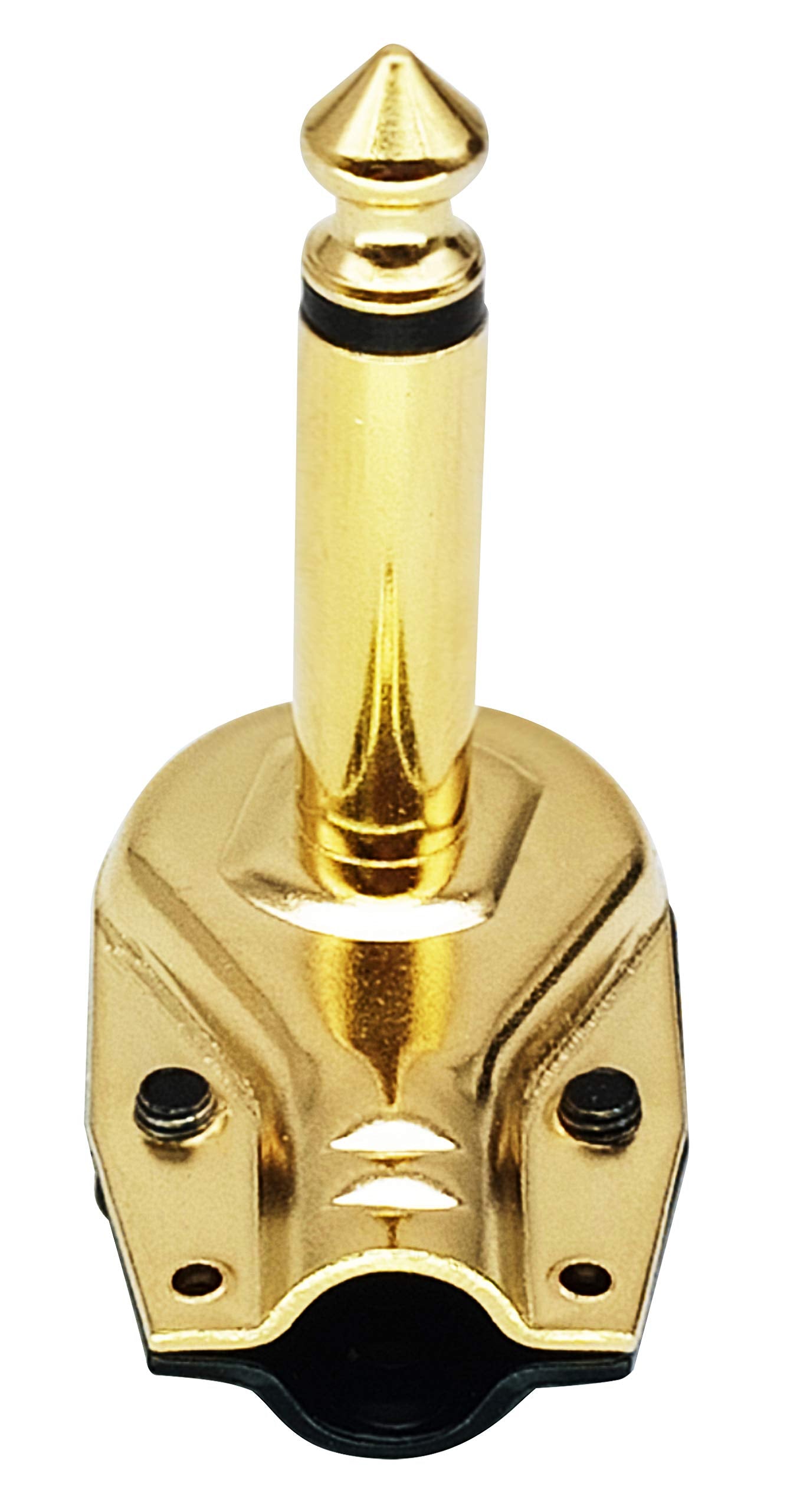 AAOTOKK Adaptador de 90 grados 6.35 mm, chapado en oro, ángulo recto, 6.35 mm, 1/4 pulgadas, TS overol macho plano, estilo panqueque, conectores para altavoz, cable de conexión, guitarra (paquete de