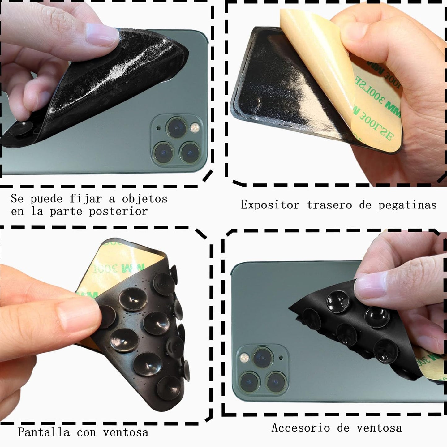 Besoner Ventosas de Silicona de 6 Colores para de Teléfono - Soporte Manos Libres para Móvil para Móvil para vídeo y Selfies Compatible con iPhone y Android